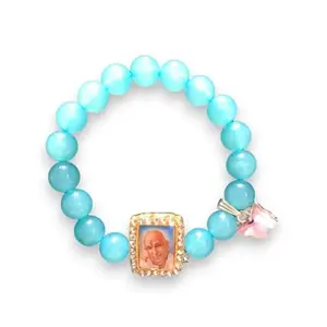Tickle Cart Guruji Swaroop Braclet of Blue Pearl with Butterfly Charm | Pack of 1 | *** Summer Collection ***