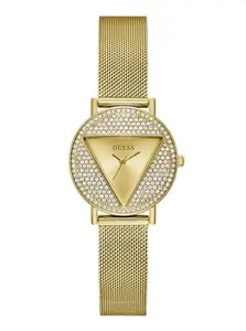 GUESS Stainless Steel Analog Champagne Dial Women's Watch-Gw0671L2, Band Color-Gold