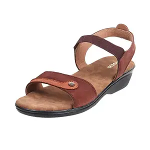 Mochi Women Brown Velvet Sandals,EU/41 UK/7 (33-3163)