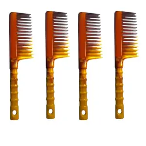 Wide-Tooth Hair Detangling Comb, Tortoise Shell Design, Pack of 4