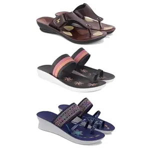 Women's Sandals | Lightweight Wear| Stylish & Easy to Wear For Women'S PCV-SAN-(3-COMBO)-1963-1992-1947-8