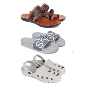 DRACKFOOT Men's Sandals | Lightweight Wear| Stylish & Easy to Wear For Men's GRT-SAN-(3-COMBO)-3151-1589-3135-6