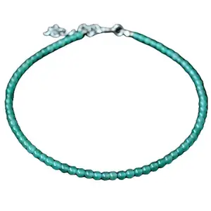 RRJEWELZ Aventurine Bracelet for Men & Women – 2mm Round Faceted Green Beads – 7 inch adjustable with Silver Plated Clasp – Healing, Fashion, Gift, Spiritual, Yoga|LCBR_RR_00889