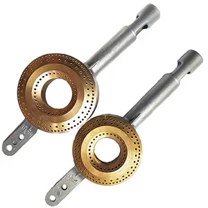 Generic Brass Gas stove Burner for High Flame in Set of 2 (Sizes Large 23 x 7.8 x 5 & Small - 23 x 6.8 x 5)