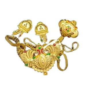 Gold Plated Traditional Fashion Jewellery Set For Women's and Girl's (Mangalsutra with Ring)