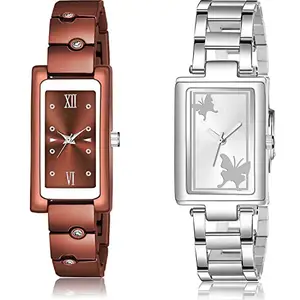 NIKOLA Italian Designer Analog Brown and Silver Color Dial Women Watch - G565-GM212 (Pack of 2)
