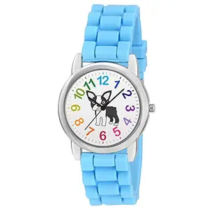 BigOwl Kids Cute Cartoons Silicone Blue Strap Time Teacher Wrist Watch