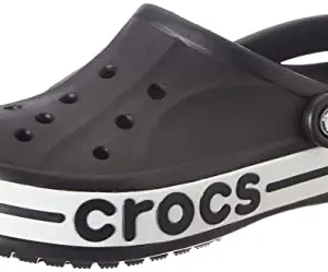 crocs Unisex-Adult Bayaband Clog Black/White_N Clog - 9 UK Men/ 10 UK Women (M10W12) (205089-066)