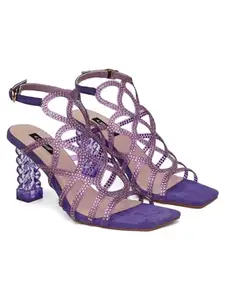 SHERRIF Women's PURPLE Color Heels (SF-4410-PURPLE-33)