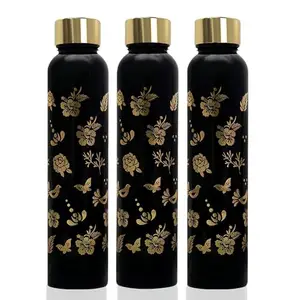 Water Bottle For Office And Home Use - Stay Hydrated All Day With This Versatile Water Bottle For Home And Stylish Bottles 1 Litre (Pack of 3, Black)