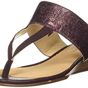 Clarks Women Burgundy Leather Fashion Sandals-6 UK (39.5 EU) (26143456)