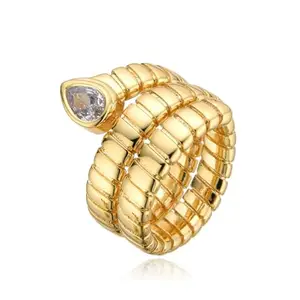 Dorada Jewellery Celebrity Inspired Latest Trendy Stylish Gold Plated Eternity Ring With Zirconia for Women and Girls