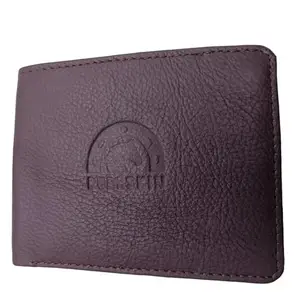 Pure Skin Men's Wallet Full Grain Leather |6 Credit-Debit Card & ID Crad Slots, 2 Cash Compartment, 2 Hidden Compartment 1 Coin Compartsments and 1 Upper Flap Bifold Purse for Men - (Brown)