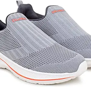 Columbus Men's PRO-FIT Sports Running Shoe- Light Grey/Orange UK/India-7