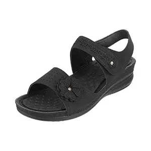 Mochi Women Black Synthetic Sandals (44-445-11-38-BLACK) Size (EURO38/UK5)