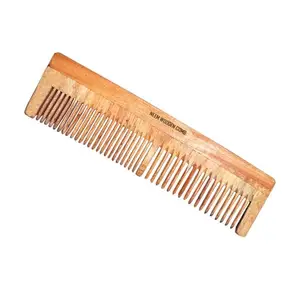 BlackLaoban Handmade Wooden Combs Big Size Kacchi Neem Wood Comb Set - Neem Comb Combo For Men & Women Hair Growth - Anti Dandruff, Detangling Hair Fall Control Kanghi Dual Tooth New