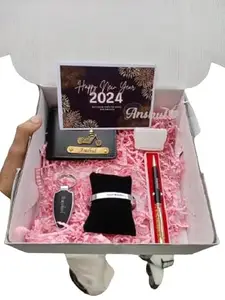 Flamingo Creativity Customized Wallet for Men, Personalized Keychains & Customized Name Pen Combo Set