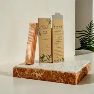 Natural Neem Wood Hair Comb, Oil-Treated, for Hair Growth, Dandruff Control and Scalp Stimulation