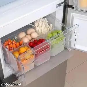 Premium Fridge Storage Space-Saving Refrigerator Side Door Organizer - 1000 ml (Pack of 8)|Type -1057 for Home and Kitchen