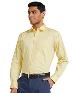 Amazon Brand - Symbol Men's Solid Cotton Formal Shirt | Plain | Full Sleeve - Regular Fit (Available in Plus Sizes)
