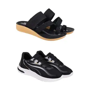 SPORTER Extra Soft Classic Casual wear with Ultra Soft Flexibility Technology Flip-Flop Combo for Women's/Girl's(6140+2021)(8) Multicolor