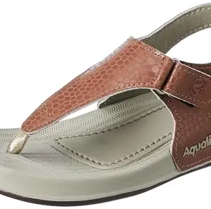 Aqualite Women FFD-102 Slipper, Beige/Brown, 4 UK/India