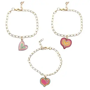 Sirani, Pack of 3 beautiful cute heart shaped bracelet combo for girls and women| Cute accessories for girls and women