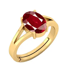 BARMUNDA gems 5.25 Ratti Natural Certified Ruby Manik Gemstone Panchdhatu Ring for Men & Women