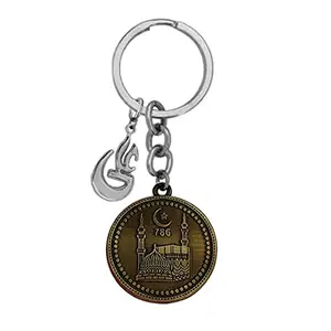 M Men Style Mosque in Crescent Moon Muslim Allah Islamic Masjid With Shia Islam Imam Ali Charm Bronze Zinc And Metal Keychain For Men And Women SKey2022583