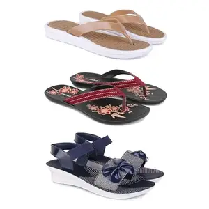 Women's Comfortable Sandal,Casual Lightweight Sandal for Everyday Wear | TBS-(3-COMBO)-1860-O22-1972-6-EURO-37