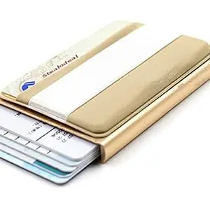Stealodeal Gold Metal Slim Men Women Pop Up Card Holder
