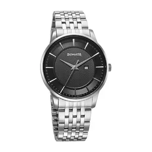 Sonata Festive Quartz Analog Black Dial Watch for Men