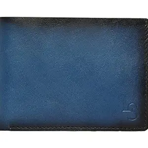 LOUIS STITCH Mens Gradient Style Blue Leather Wallet RFID Blocking Italian Leather Purse Men Wallet |Prague_EU|