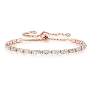 Crystal King Women's & Girls Bracelet Stylish Cubic Zirconia American Diamond Adjustable, Gift for Her (Gold)