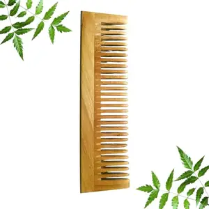 Organic Neem Wood Wide Tooth Comb for Stimulating Hair Growth, Helps in Dandruff Removal,Compact Wooden Wide Tooth Comb | Style your beard hassle-free | Pocket-size Comb for hair & Beard styling 1pcs