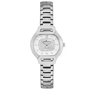 TIMESQUARTZ Stainless Steel Analog Wrist Watches for Girls Women Watches Latest in Fashion Women Ladies Watch Analogue with White Dial & Silver Belt Women's & Girls Watch