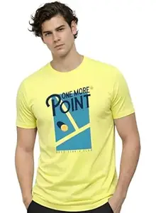 ADRO Tennis Printed T-Shirt for Men | Cotton Lycra | 180 GSM Regular Fit | Sports Casual Tee | Printed Tshirt for Men| Sports Stylish T Shirt