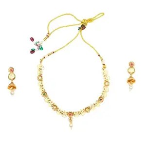 Jumka Designer Jewellery Rajwadi Polki Necklace Set – Ethnic Indian Bridal Jewellery