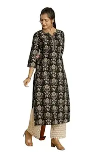 Women's Pure Cotton Regular Fit Floral Printed A-Line Kurta