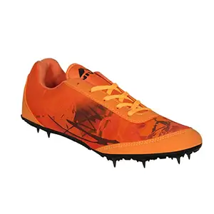 Nivia 149OR10 Zion-I Mesh Track and Field Spike Shoes, Size 10 (Orange)