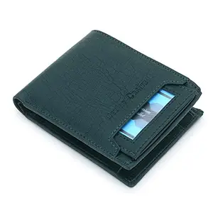 Seven Will Men's Bi-Fold, Textured PU Leather/Slim Wallets with Detachable Card Slot Case (Green)