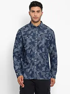 Royal Enfield AOP Camo Shirt Indigo XL