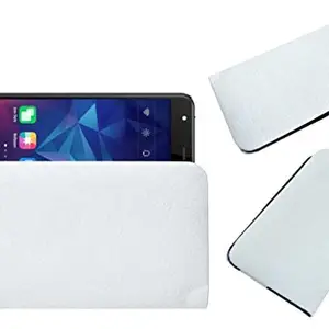 ACM Rich Soft Carry Case Compatible with Spice Electro Mobile Leather Cover White