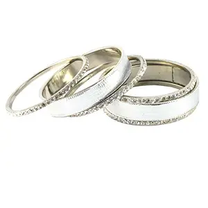 MAYA FASHION White Stone Brass Bangle Elegant Extra Large Size Bangle | Perfect Fit for Plus Size banglesTrendy and Comfortable Fit for woman and girls | (Sku-ban1231)