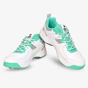 DSC Surge 2.0 Cricket Shoes | White | Multifunction with Metal Spikes | for Boys and Men | 10 UK, 11 US, 44 EU