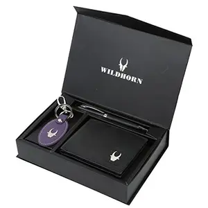 WildHorn Gift Hamper for Men I Leather Wallet, Keychain & Pen Combo Gift Set I Gift for Friend, Boyfriend,Husband,Father, Son etc.