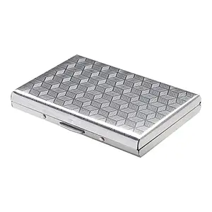STYLE SHOES Cube Mirror Stainless Steel Front Credit/Debit RFID Blocking 6 Card Holder