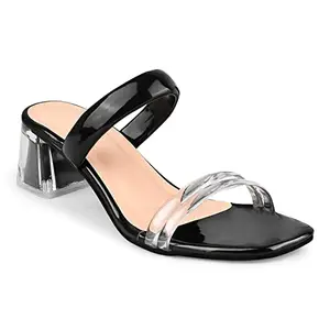 JM LOOKS Women and Girls Casual Comfortable Fashion Black Block Heels Casual & Formal Occasions