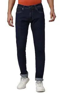 Peter England Men's Slim Tapered Stretchable Twill Jeans
