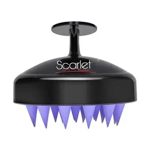 Scarlet Line Professional Scalp Massager Shampoo Brush with Soft Silicone Bristles for Hair Washing Scalp Exfoliator Brush for Dandruff Removal Purple